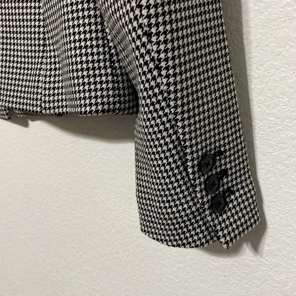 Banana Republic Black White Houndstooth Blazer Jacket Size 2 - Picture 5 of 8